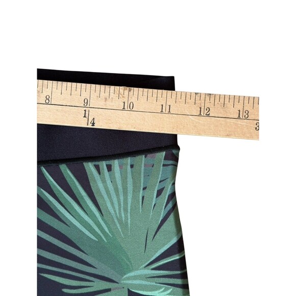 ULTRACOR Palm Leaf Green and Black Training Leggings Size Small Gold Stripe - Picture 7 of 12